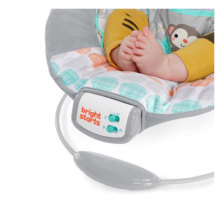 Bright Starts - Детское вибрирующее кресло-шезлонг с музыкой WHIMSICAL WILD 3xLR14