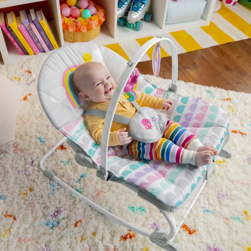 Bright Starts - Детское вибрирующее кресло-качалка ROSY RAINBOW 1xLR14