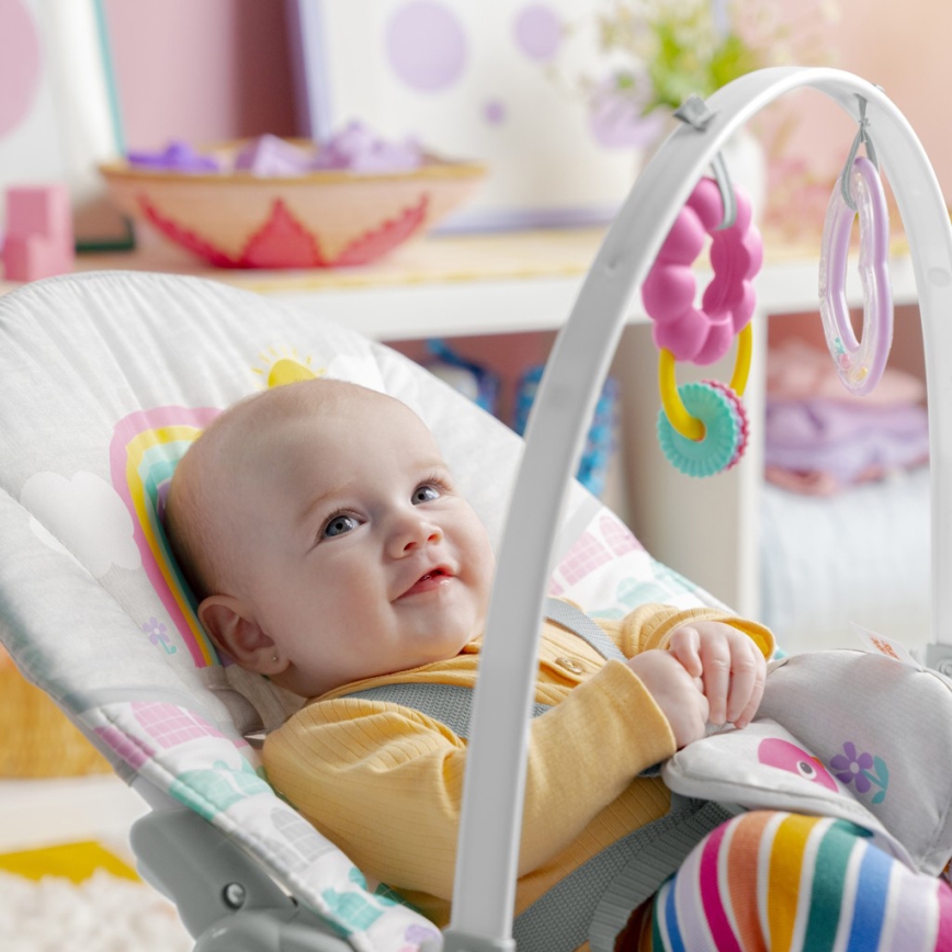 Bright Starts - Детское вибрирующее кресло-качалка ROSY RAINBOW 1xLR14
