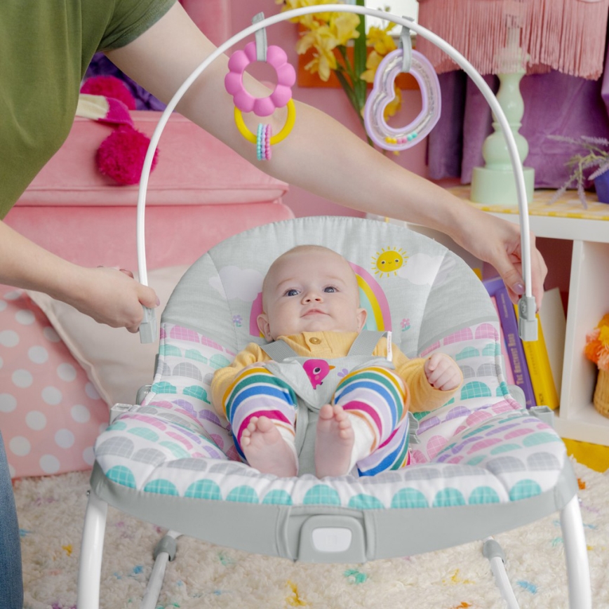 Bright Starts - Детское вибрирующее кресло-качалка ROSY RAINBOW 1xLR14