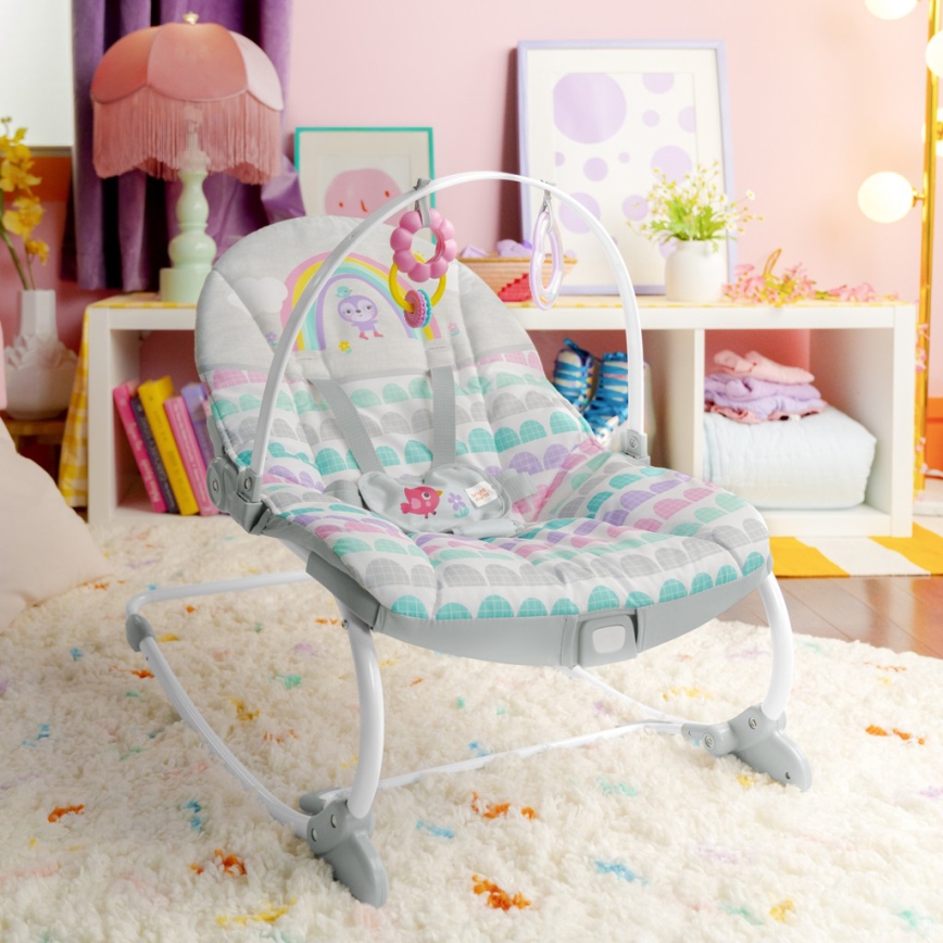 Bright Starts - Детское вибрирующее кресло-качалка ROSY RAINBOW 1xLR14