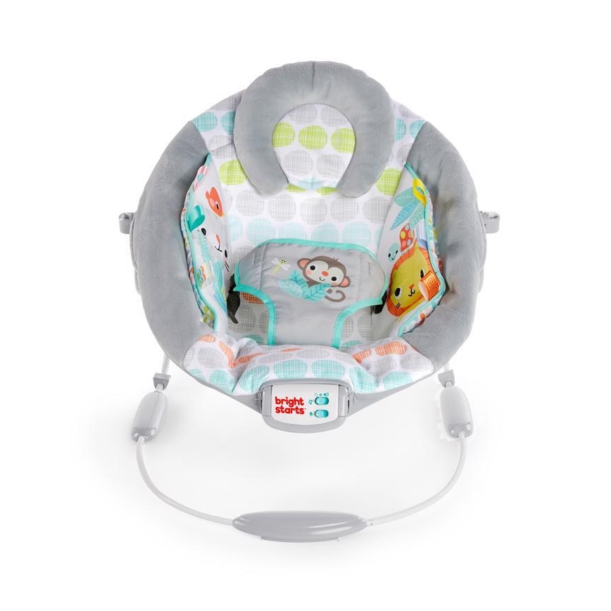 Bright Starts - Дитяче вібруюче крісло-шезлонг із музикою WHIMSICAL WILD 3xLR14