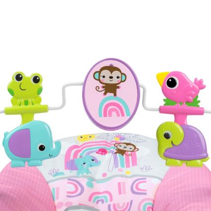 Bright Starts - Дитяче вібруюче крісло-гойдалка PINK PARADISE 1xLR14