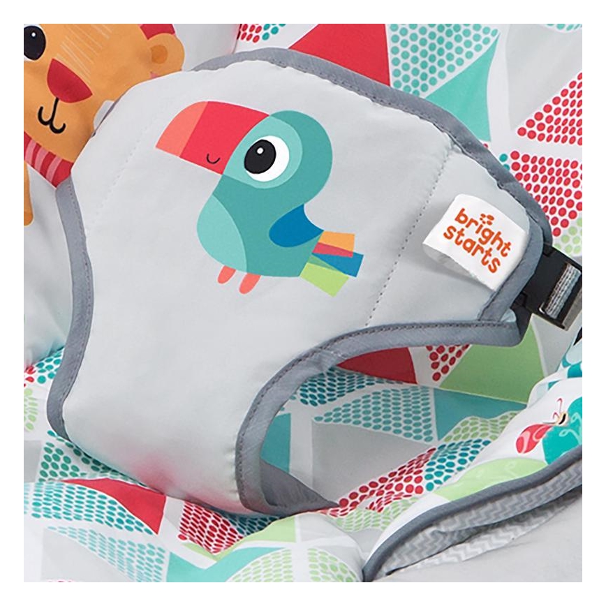 Bright Starts - Дитячий вібруючий шезлонг-гойдалка з  мелодією TOUCAN TANGO
