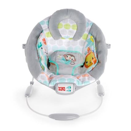 Bright Starts - Дитячий вібруючий шезлонг-гойдалка з  мелодією WHIMSICAL WILD