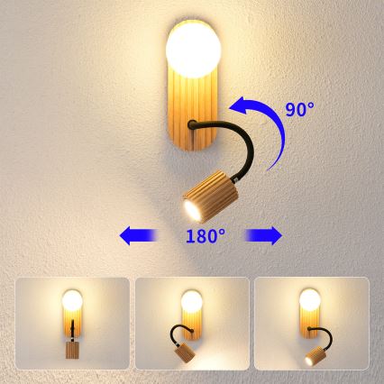 Brilagi - Бра MODERN WOOD 1xG9/5W/230V + 1xGU10/8W каучуковое дерево