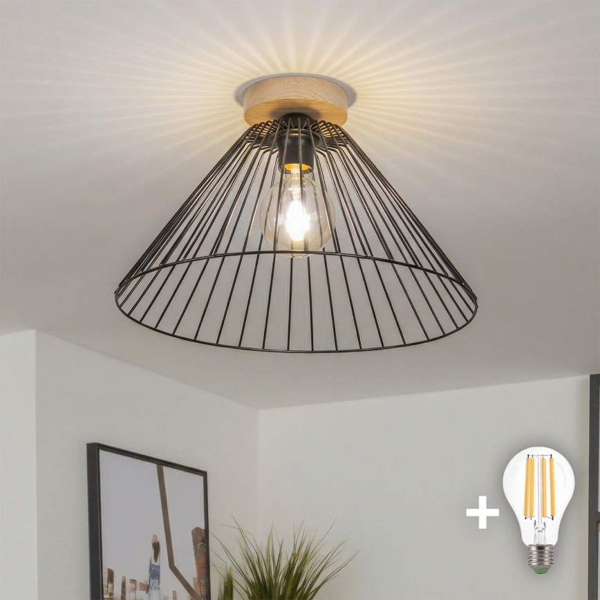 Brilagi - CERIA WIRE LED накладная потолочная люстра 1xE27/40W/230V Ø 45 см, черный/дуб