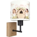 BRILAGI - Детская настенная лампа BOBO WOOD 1xE27/25W/230V дуб/чёрный/белый/розовый/феи