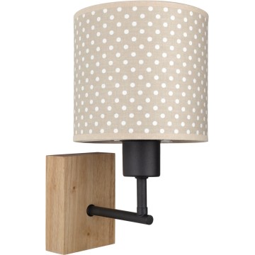 BRILAGI - Детский настенный светильник BOBO WOOD 1xE27/25W/230V дуб/чёрный/бежевый/в горошек