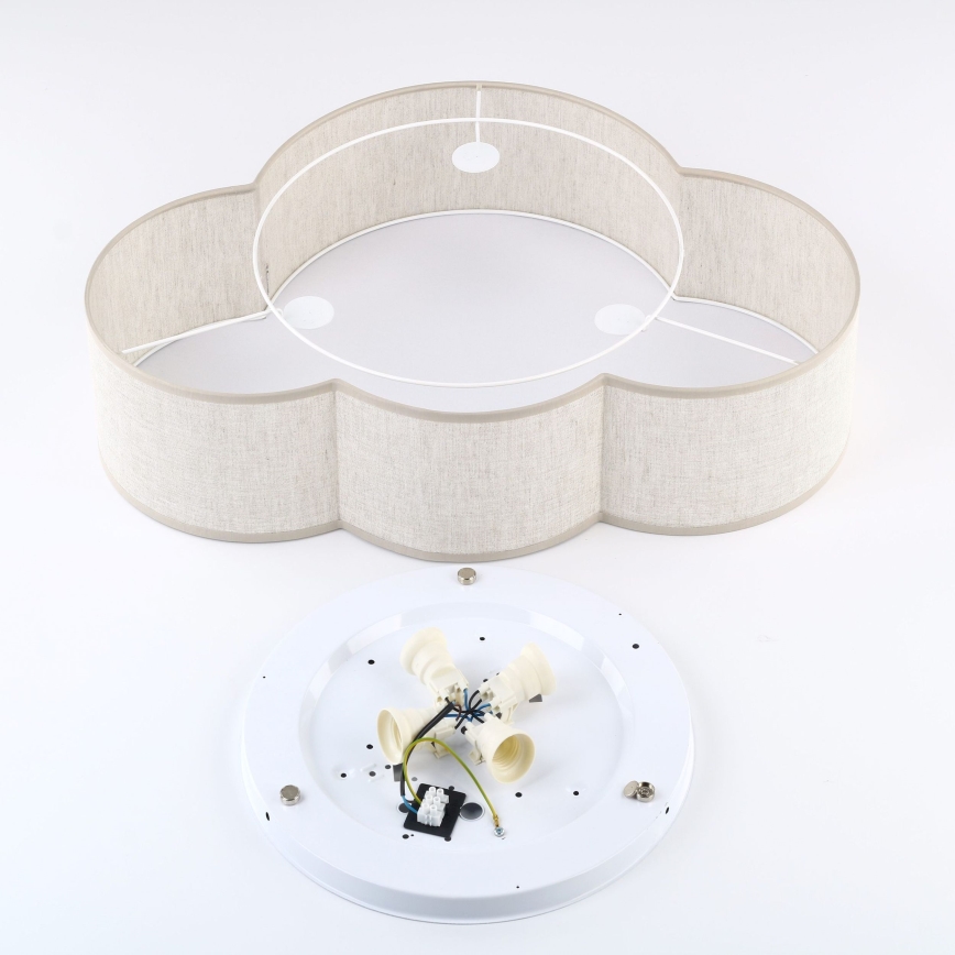 Brilagi - Детский потолочный светильник NIMBUS LINEN 4xE27/15W/230V 46x63 cm бежевый