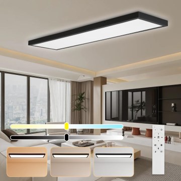 Brilagi - Дименсионен LED таванен светилник за баня FRAME SMART LED/50W/230V 30x120 см 3000-6000K IP44 черно + дистанционно управление