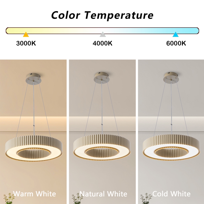 Brilagi - LED диммируемая подвесная люстра на тросе LUMIX LED/48W/230V 3000-6000K бежевого цвета диам. 50 см + дистанционное управление