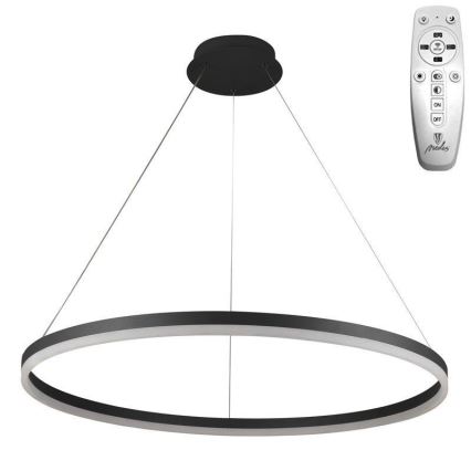 Brilagi - диммируемая светодиодная подвесная люстра на тросе CIRCLE LED/55W/230V 3000-6500K, диаметр 80 см, черная + пульт дистанционного управления