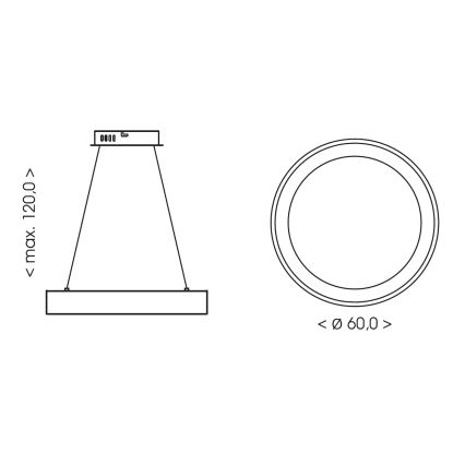 BRILAGI - LED диммируемая люстра на тросе FALCON II LED/99W/230V 3000-6500K диам. 60 см бежевая + пульт дистанционного управления