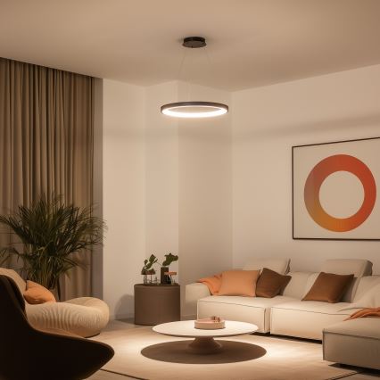 Brilagi - светодиодная диммируемая подвесная люстра на тросе FALCON SLIM LED/42W/230V 3000-6500K, диаметр 50 cm, черная + пульт дистанционного управления