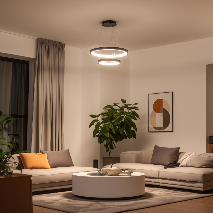 Brilagi - LED диммируемая люстра на тросе FALCON SLIM LED/68W/230V 3000-6500K Ø 50 см чёрная + пульт дистанционного управления