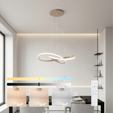 Brilagi - диммируемая LED-люстра на тросе INFINITY LED/55W/230V 3000-6000K 50x50 см бежевая + пульт дистанционного управления
