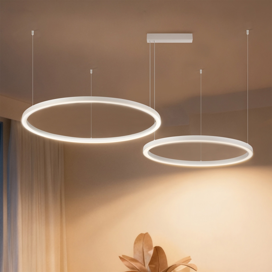 Brilagi - LED диммируемая подвесная люстра на тросе PORTOFINO LED/98W/230V 3000-6000K белая + пульт дистанционного управления