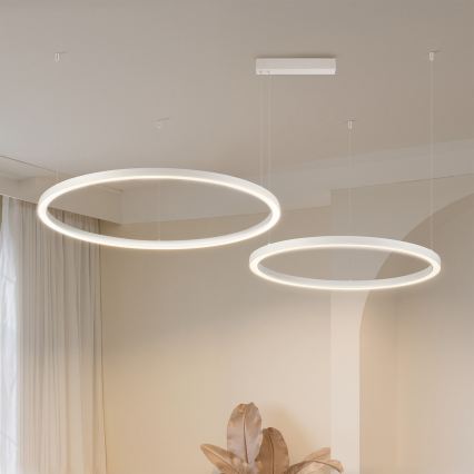 Brilagi - LED диммируемая подвесная люстра на тросе PORTOFINO LED/98W/230V 3000-6000K белая + пульт дистанционного управления