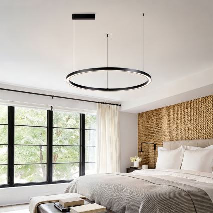 Brilagi - диммируемая подвесная люстра на тросе PORTOFINO LED/60W/2300V 3000-6000K диаметр 80 см черная + дистанционное управление