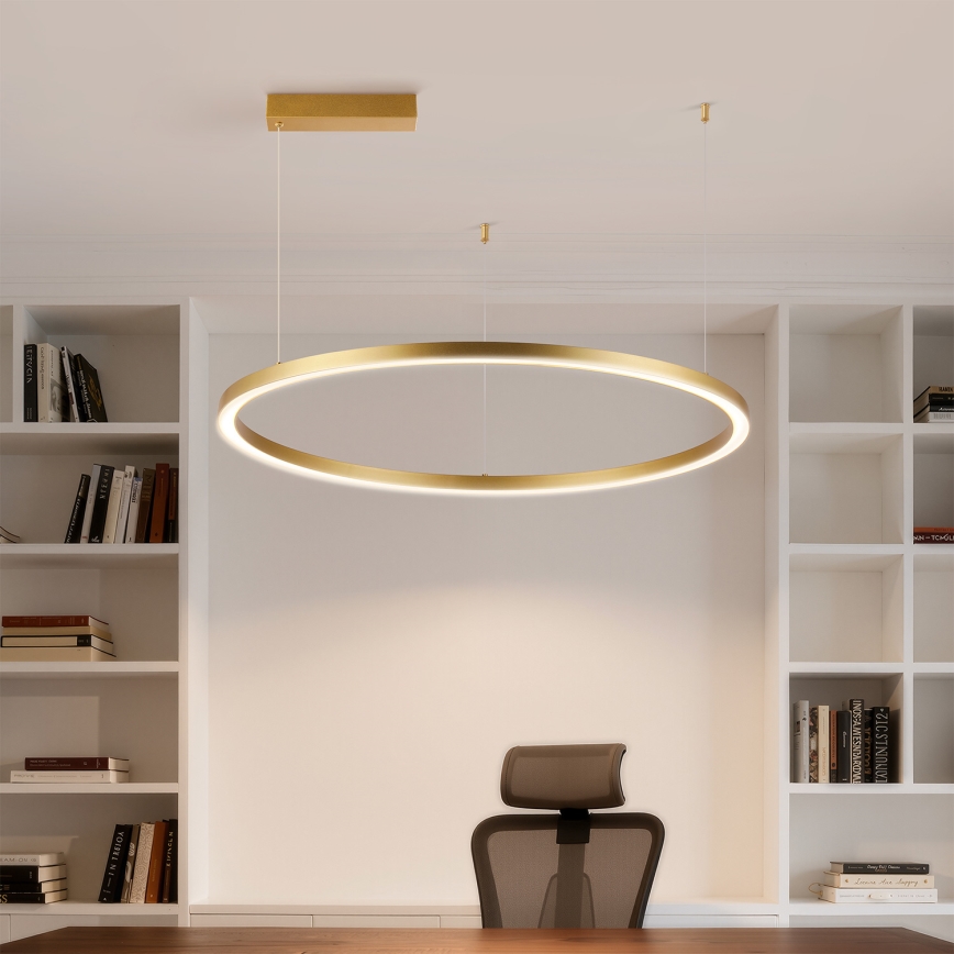 Brilagi - диммируемая LED-люстра на тросе PORTOFINO LED/60 Вт/230 В 3000–6000 К Ø 80 см золотая + пульт дистанционного управления