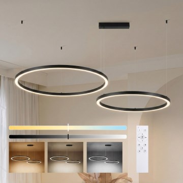 Brilagi - диммируемая LED-люстра на тросе PORTOFINO LED/98W/230V 3000-6000K черная + пульт дистанционного управления