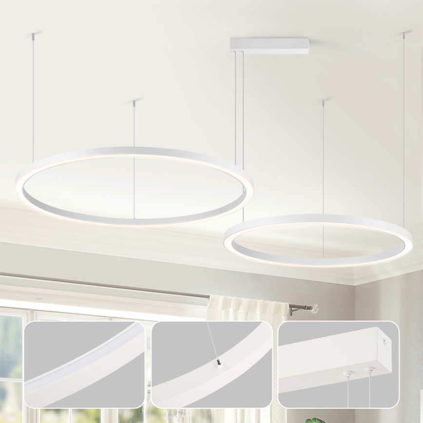 BRILAGI - диммируемая светодиодная люстра на тросе PORTOFINO LED/98W/230V 3000-6000K белая + с пультом дистанционного управления