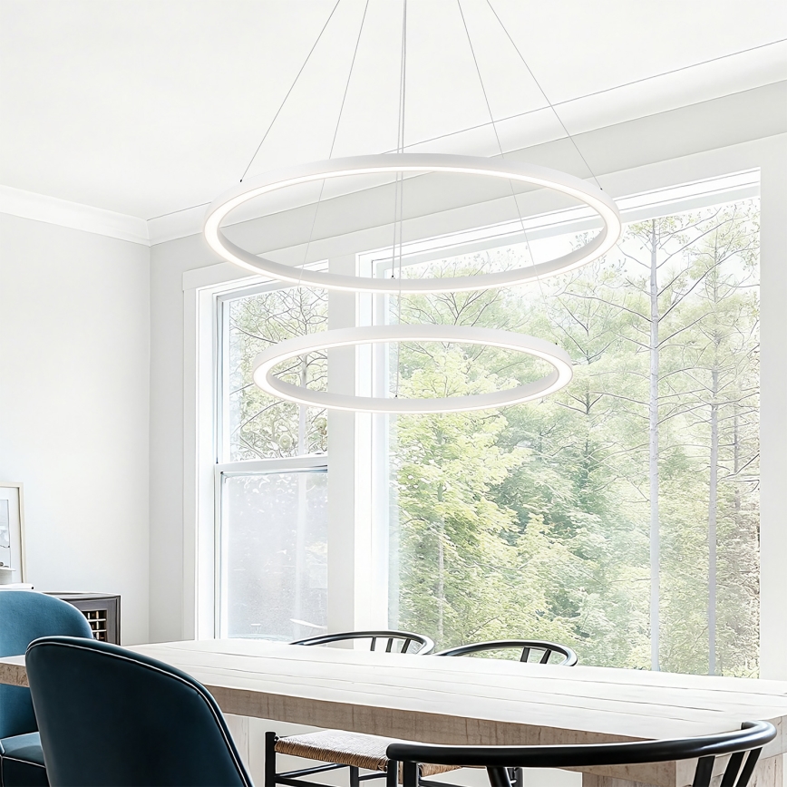 Brilagi - диммируемая LED-люстра на тросе PORTOFINO LED/98 Вт/230 В 3000–6000 К, диаметр 80 см, белая + пульт дистанционного управления