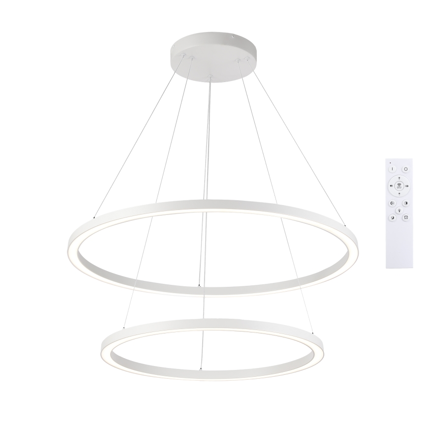 Brilagi - диммируемая LED-люстра на тросе PORTOFINO LED/98 Вт/230 В 3000–6000 К, диаметр 80 см, белая + пульт дистанционного управления