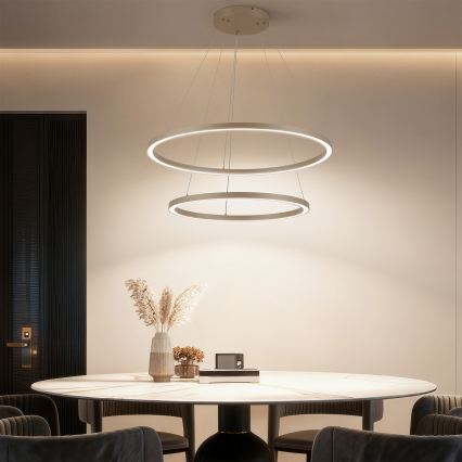 Brilagi - LED диммируемая подвесная люстра на тросе PORTOFINO LED/98W/230V 3000-6000K диаметр 80 см бежевого цвета + пульт дистанционного управления