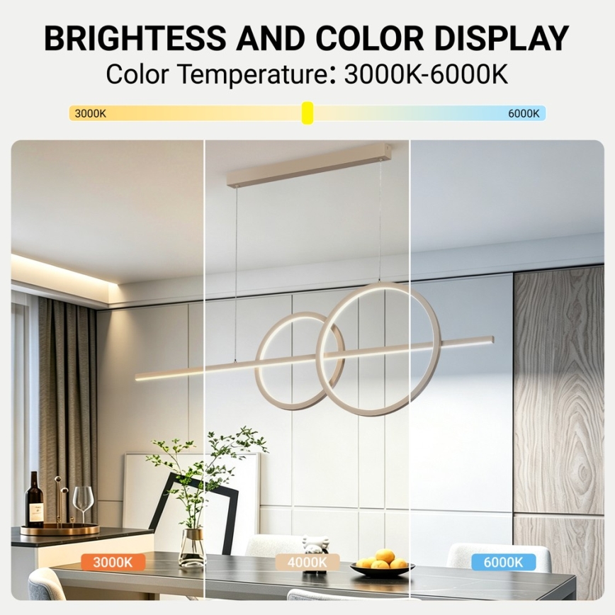 BRILAGI - LED диммируемая люстра на тросе SIGNATURE LED/53W/230V 3000-6000K 120 см бежевая + дистанционное управление