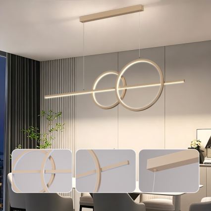 BRILAGI - LED диммируемая люстра на тросе SIGNATURE LED/53W/230V 3000-6000K 120 см бежевая + дистанционное управление