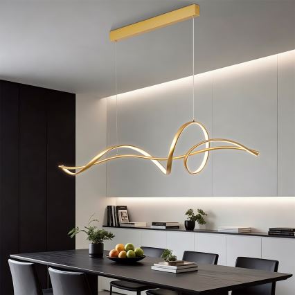 Brilagi - Диммируемая LED-люстра на тросе SIGNATURE LED/55W/230V 3000-6000K 120x23 cm золотая + пульт дистанционного управления