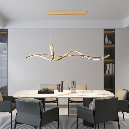 Brilagi - Диммируемая LED-люстра на тросе SIGNATURE LED/55W/230V 3000-6000K 120x23 cm золотая + пульт дистанционного управления