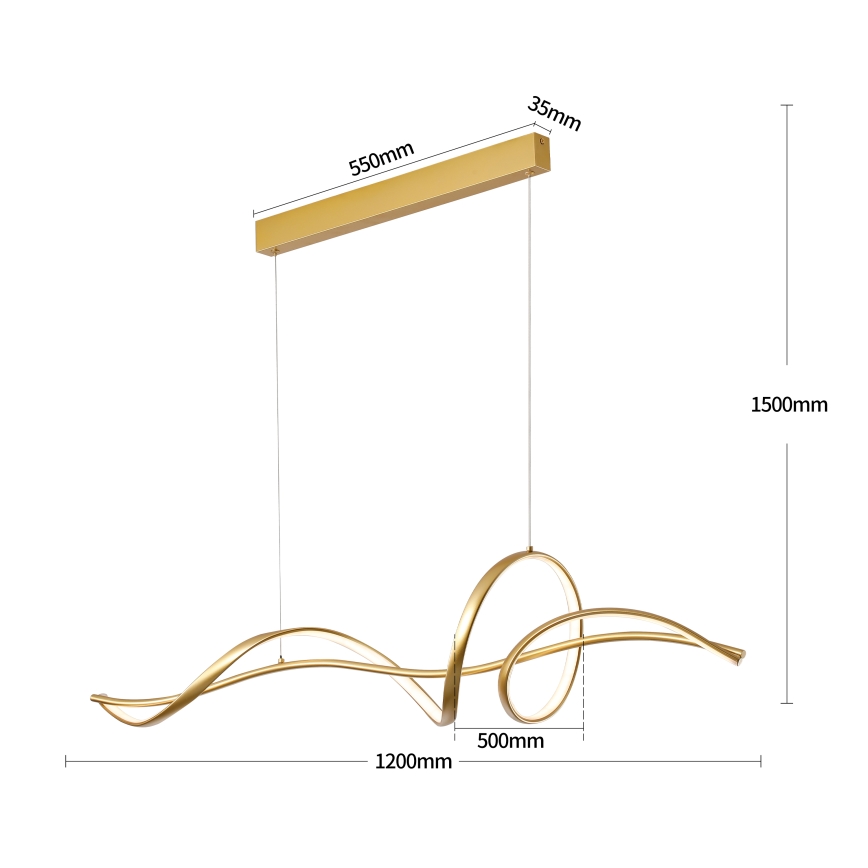 Brilagi - Диммируемая LED-люстра на тросе SIGNATURE LED/55W/230V 3000-6000K 120x23 cm золотая + пульт дистанционного управления