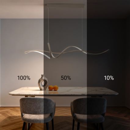 Brilagi - LED диммируемая люстра на тросе SIGNATURE LED/55W/230V 3000-6000K 120x23 cm бежевый + с пультом дистанционного управления