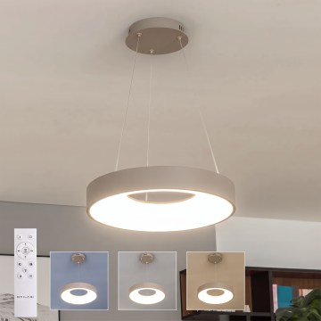 BRILAGI - Диммируемая LED-подвесная люстра на тросе FALCON II LED/67W/230V 3000-6500K Ø 40 см бежевая + пульт дистанционного управления