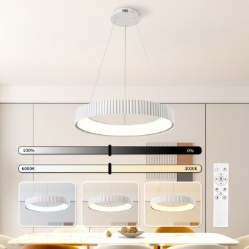 BRILAGI - Диммируемая LED-подвесная люстра на тросе FALCON MODERN LED/54W/230V 3000-6000K диаметр 60 см белая + пульт дистанционного управления