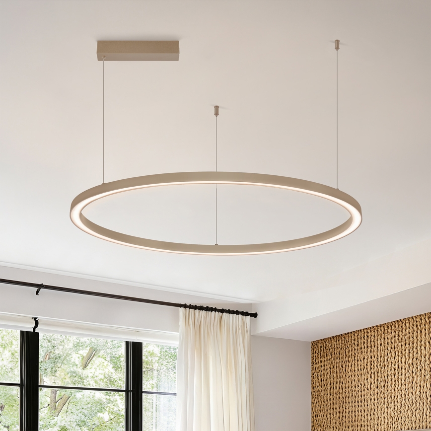 Brilagi - диммируемая LED-люстра на тросе PORTOFINO LED/60W/230V 3000-6000K диам. 80 cm бежевая + пульт дистанционного управления