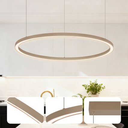 Brilagi - диммируемая LED-люстра на тросе PORTOFINO LED/60W/230V 3000-6000K диам. 80 cm бежевая + пульт дистанционного управления