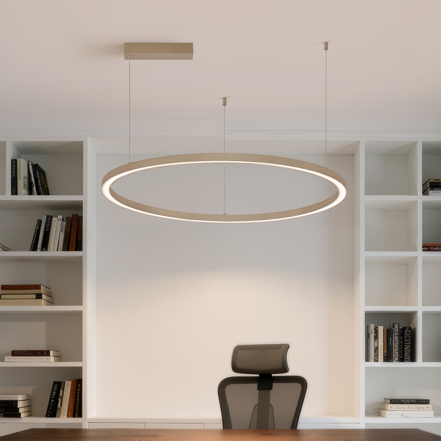 Brilagi - диммируемая LED-люстра на тросе PORTOFINO LED/60W/230V 3000-6000K диам. 80 cm бежевая + пульт дистанционного управления