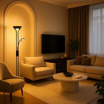 Brilagi - Диммируемая напольная лампа SCARLETT 1xR7s/230W/230V + 1xG9/40W чёрная