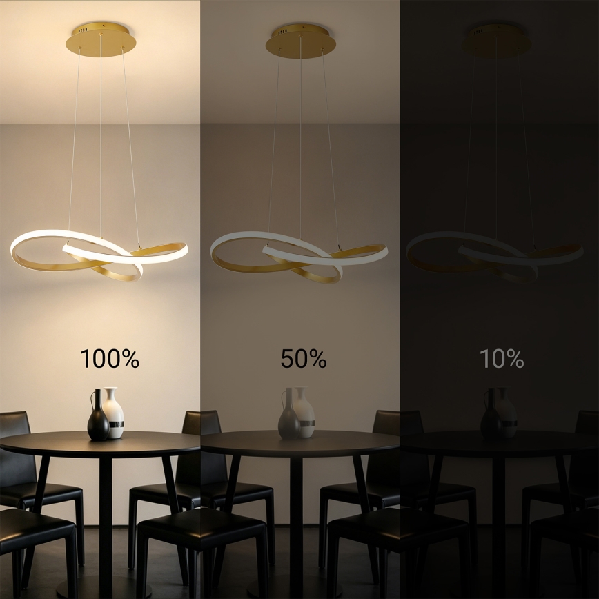 BRILAGI - диммируемая подвесная люстра на тросе INFINITY LED/55W/230V 3000-6000K 50x50 cm золотая + пульт дистанционного управления
