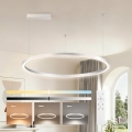 Brilagi - Диммируемая светодиодная (LED) люстра на тросе PORTOFINO LED/60W/230V 3000–6000K, диаметр 80 см, серебристая + пульт дистанционного управления