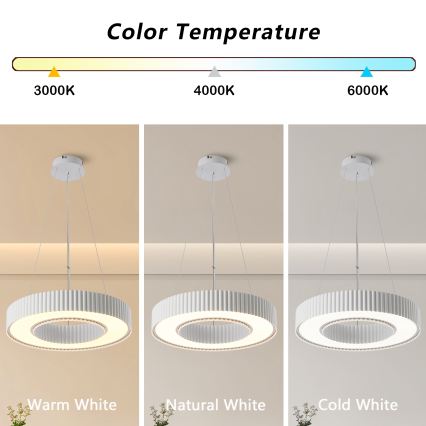 Brilagi - LED диммируемая подвесная люстра на тросе LUMIX LED/48W/230V 3000-6000K белая диаметр 50 см + дистанционное управление