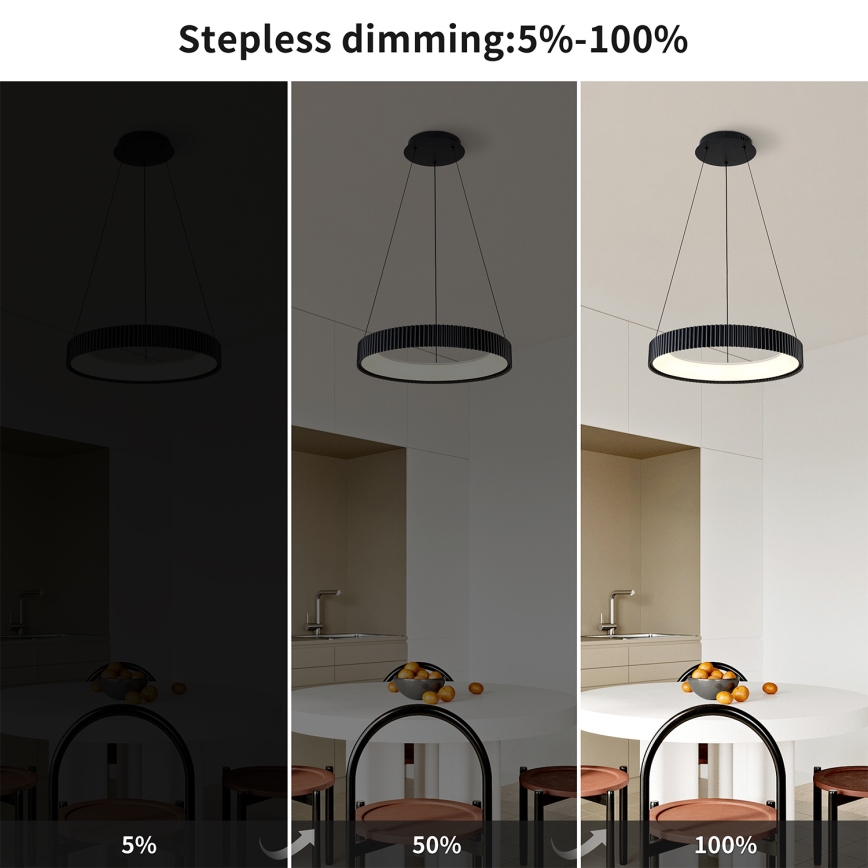 Brilagi - диммируемая LED-люстра на тросе FALCON MODERN LED/30W/230V 3000-6500K Ø 40 см черный + пульт дистанционного управления