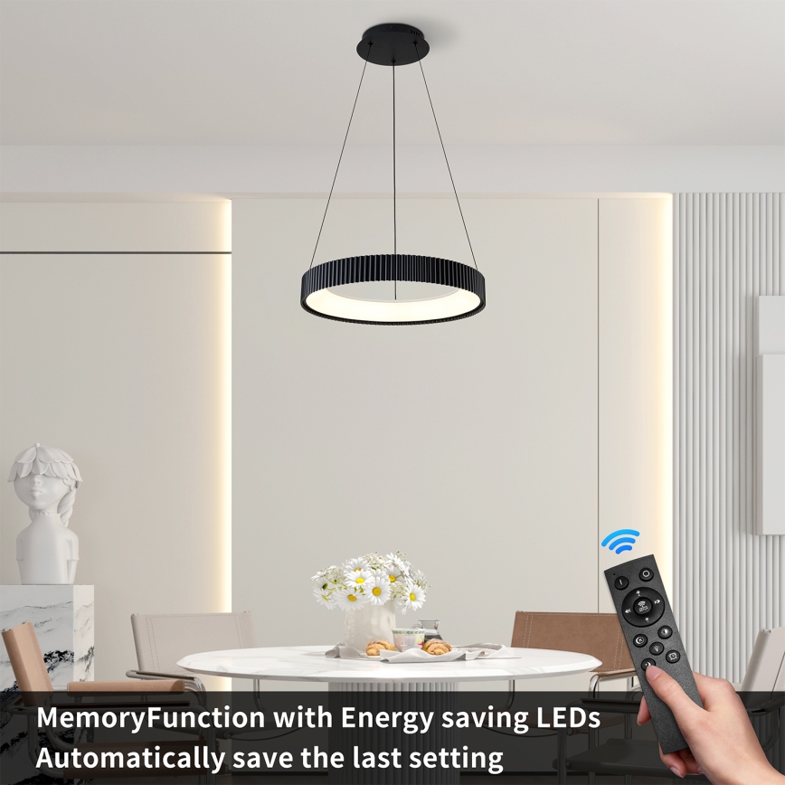 Brilagi - диммируемая LED-люстра на тросе FALCON MODERN LED/30W/230V 3000-6500K Ø 40 см черный + пульт дистанционного управления