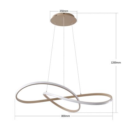 BRILAGI - INFINITY светодиодная диммируемая люстра на тросе LED/80W/230V 3000-6000K 80x80 cm бежевый + пульт дистанционного управления