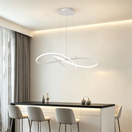 Brilagi - Диммируемая LED-подвесная люстра на тросах INFINITY LED/80W/230V 3000-6000K 80x80 cm белая + пульт ДУ