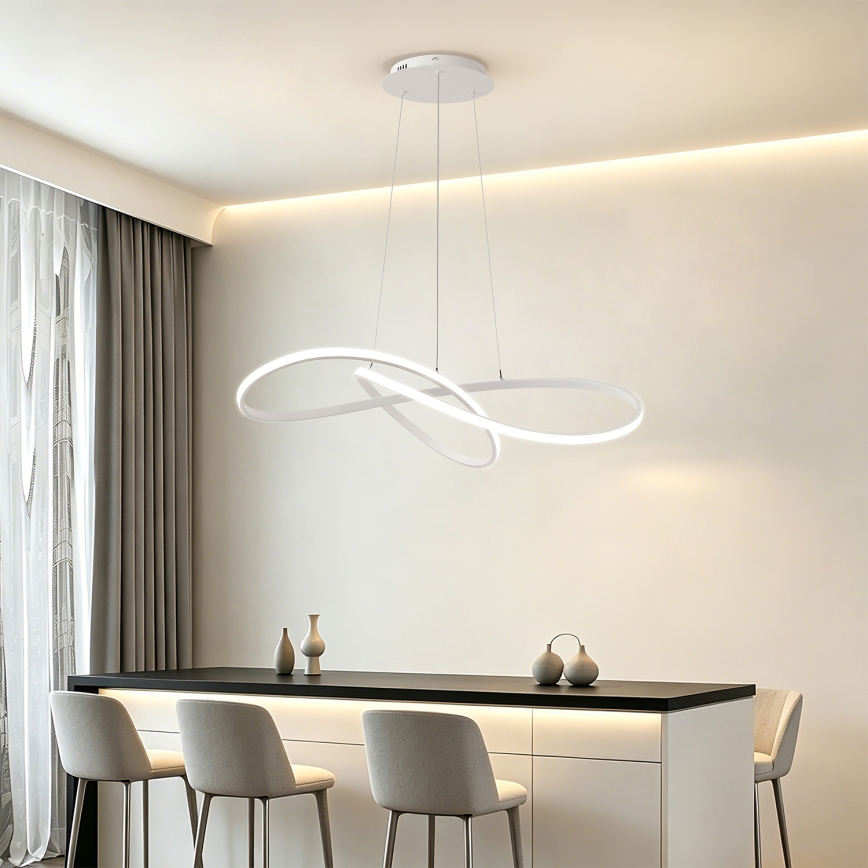 Brilagi - Диммируемая LED-подвесная люстра на тросах INFINITY LED/80W/230V 3000-6000K 80x80 cm белая + пульт ДУ